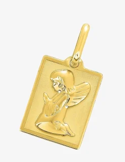 Médaille rectangle ange or jaune 375‰ SO OR