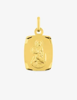 Médaille rectangle Saint Christophe plaqué or SO OR