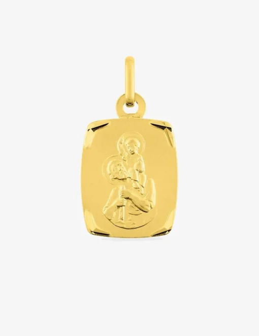 Médaille rectangle Saint Christophe plaqué or SO OR