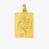 Médaille rectangle Saint Christophe or jaune 750‰ SO OR