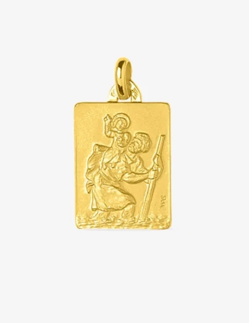 Médaille rectangle Saint Christophe or jaune 750‰ SO OR
