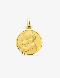 Médaille ronde ange or jaune 750‰ SO OR