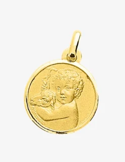 Médaille ronde ange or jaune 750‰ SO OR