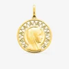 Médaille ronde Vierge sur vitrail or jaune 750‰ SO OR