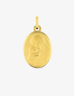 Médaille Vierge à l'enfant en or jaune 375 ‰ SO OR
