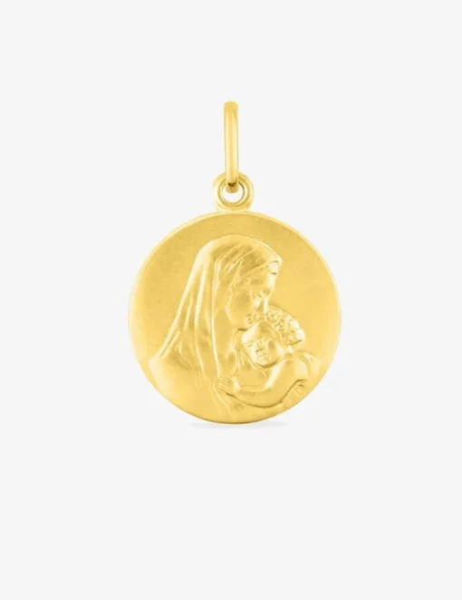 Médaille Vierge à l'enfant en or jaune 375 ‰ SO OR