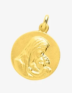 Médaille vierge à l'enfant or jaune 750‰ 17 mm SO OR