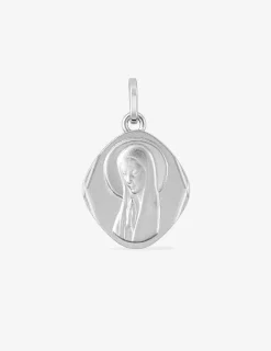 Médaille Vierge en or blanc 375 ‰ SO OR