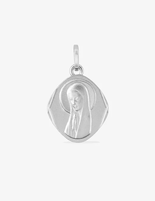 Médaille Vierge en or blanc 375 ‰ SO OR