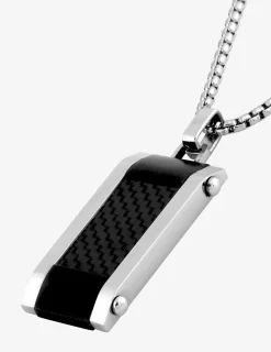 Pendentif acier CARGO et carbone SO OR