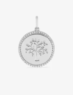 Pendentif arbre de vie en argent 925 ‰ rhodié, oxydes de zirconium SO OR