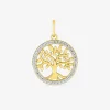 Pendentif arbre de vie or 375 ‰ jaune et rhodium avec oxydes de zirconium SO OR
