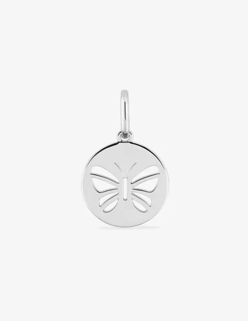 Pendentif argent 925 ‰ rhodié jeton papillon SO OR