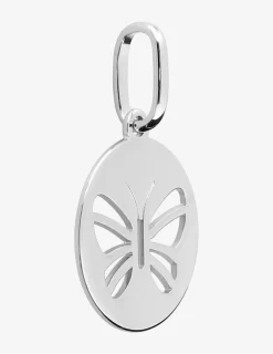 Pendentif argent 925 ‰ rhodié jeton papillon SO OR