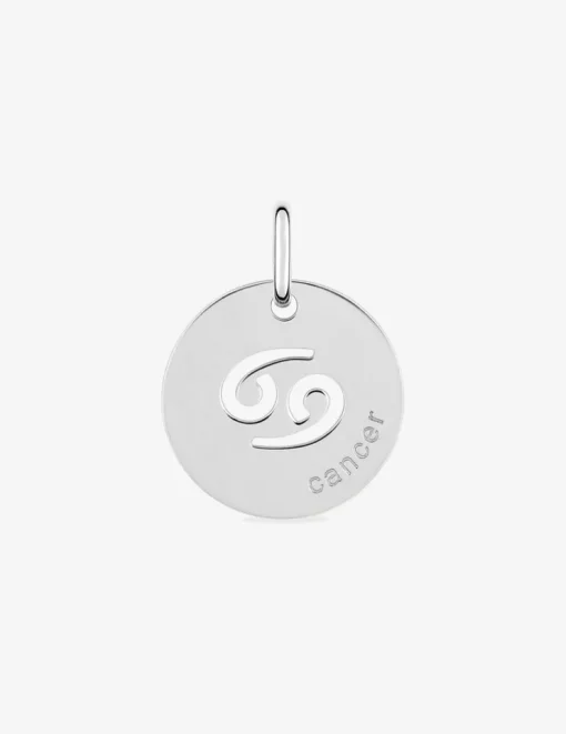 Pendentif argent 925 ‰ rhodié avec signe zodiaque cancer SO OR