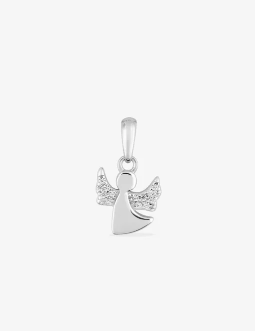 Pendentif argent 925 ‰ rhodié ange avec oxydes de zirconium SO OR
