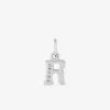 Pendentif argent 925 ‰ rhodié lettre "R" oxydes de zirconium SO OR