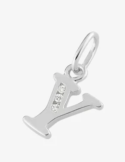 Pendentif argent 925 ‰ rhodié "Y" avec oxydes de zirconium SO OR