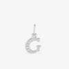 Pendentif argent 925 ‰ rhodié "G" avec oxydes de zirconium SO OR