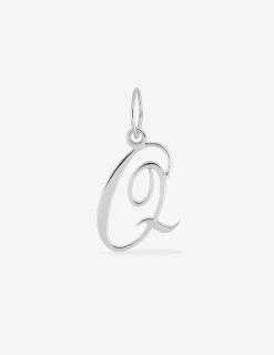 Pendentif argent 925 ‰ rhodié lettre "Q" SO OR