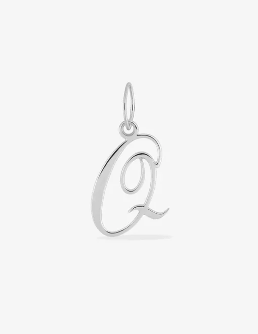 Pendentif argent 925 ‰ rhodié lettre "Q" SO OR