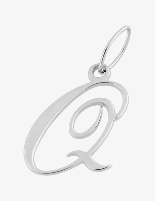 Pendentif argent 925 ‰ rhodié lettre "Q" SO OR