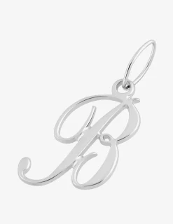 Pendentif argent 925 ‰ rhodié lettre "B" SO OR