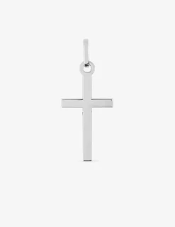Pendentif croix 17 x 10 mm or blanc 375‰ SO OR