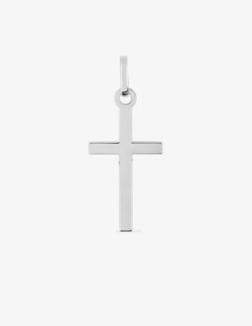 Pendentif croix 17 x 10 mm or blanc 375‰ SO OR