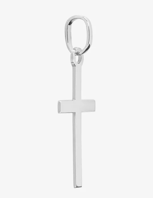 Pendentif croix 17 x 10 mm or blanc 375‰ SO OR