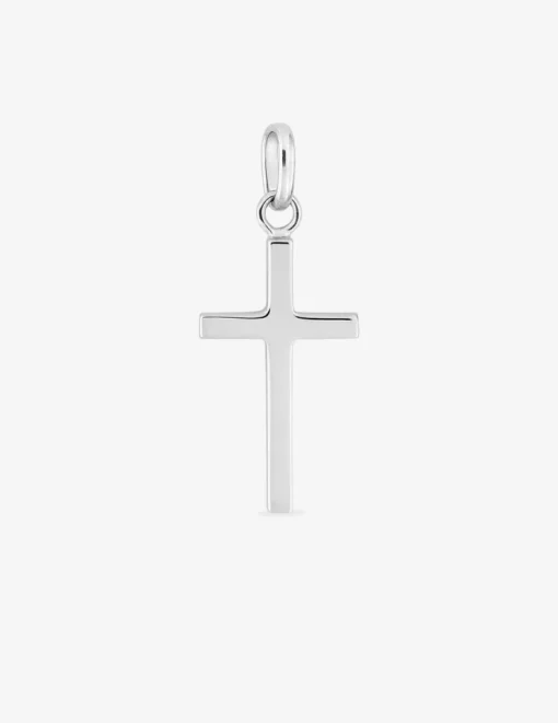 Pendentif croix 22 x 13 mm or blanc 375‰ SO OR