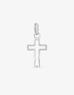Pendentif croix ajourée or blanc 750 ‰ SO OR