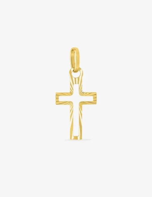 Pendentif croix ajourée or jaune 750 ‰ SO OR
