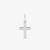 Pendentif croix argent rhodié 925 ‰ avec des bords arrondis SO OR