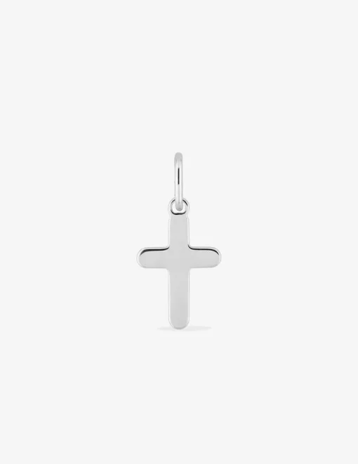 Pendentif croix argent rhodié 925 ‰ avec des bords arrondis SO OR