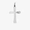Pendentif croix ciselée 23 x 15 mm argent 925‰ rhodié SO OR