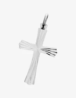 Pendentif croix ciselée 23 x 15 mm argent 925‰ rhodié SO OR