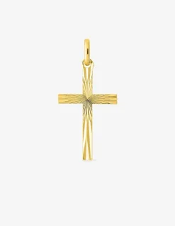 Pendentif croix en plaqué or SO OR