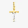 Pendentif croix et christ bicolore or 750 ‰ 15 x 30 mm SO OR