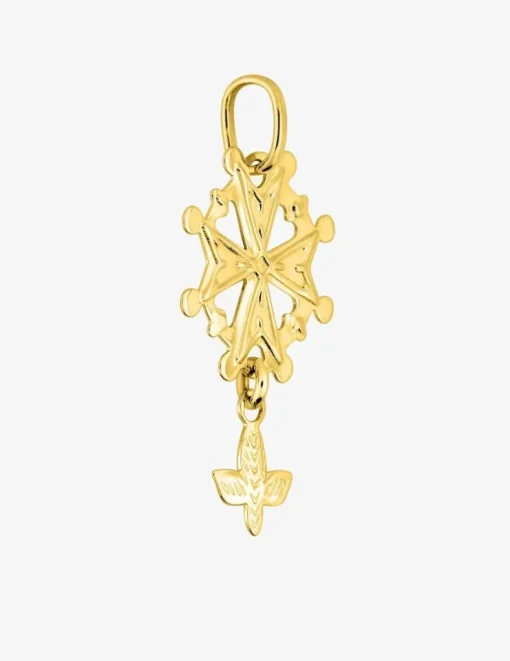 Pendentif croix huguenote en or 375 ‰ SO OR