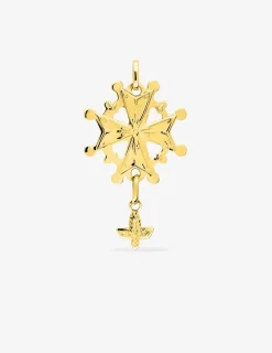 Pendentif croix huguenote en or 375 ‰ SO OR