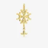 Pendentif croix huguenote protestante en plaqué or SO OR