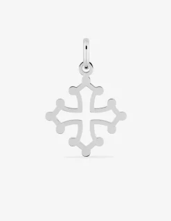 Pendentif croix occitane or blanc 750‰ SO OR