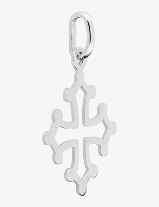 Pendentif croix occitane or blanc 750‰ SO OR