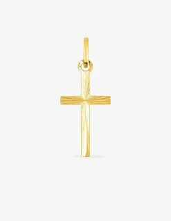 Pendentif croix or jaune 750 ‰ dimensions 10 x 25 mm SO OR