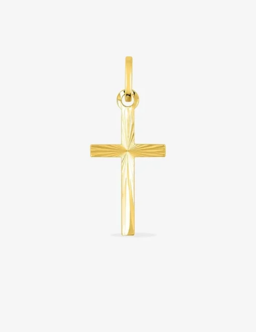 Pendentif croix or jaune 750 ‰ dimensions 10 x 25 mm SO OR