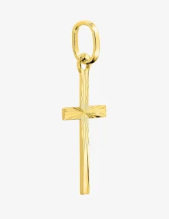 Pendentif croix or jaune 750 ‰ dimensions 10 x 25 mm SO OR
