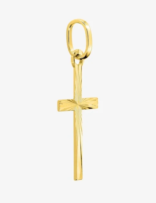Pendentif croix or jaune 750 ‰ dimensions 10 x 25 mm SO OR