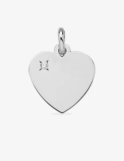 Pendentif cœur argent 925 ‰ rhodié et oxyde de zirconium SO OR