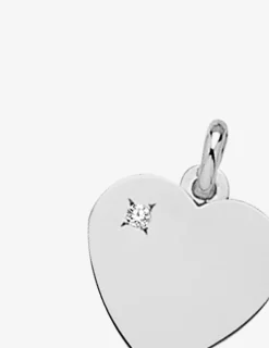 Pendentif cœur argent 925 ‰ rhodié et oxyde de zirconium SO OR